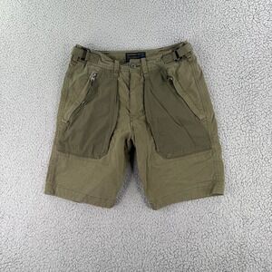 Abercrombie Fitch Cargo Shorts Men 28 Olive Green Utility Zip Pockets Belted